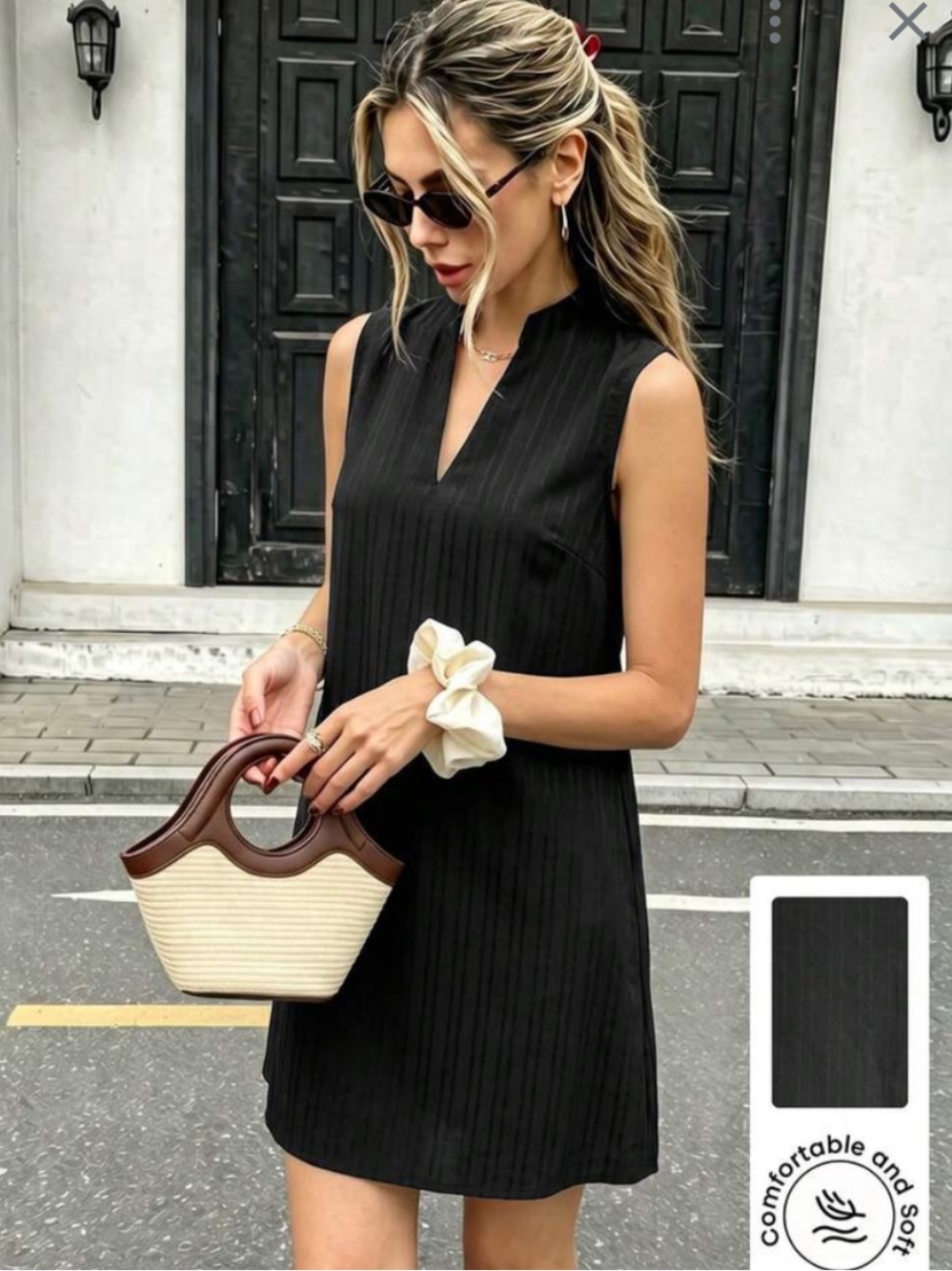 Shein Sleeveless Black  Dress - Women's Dress medium